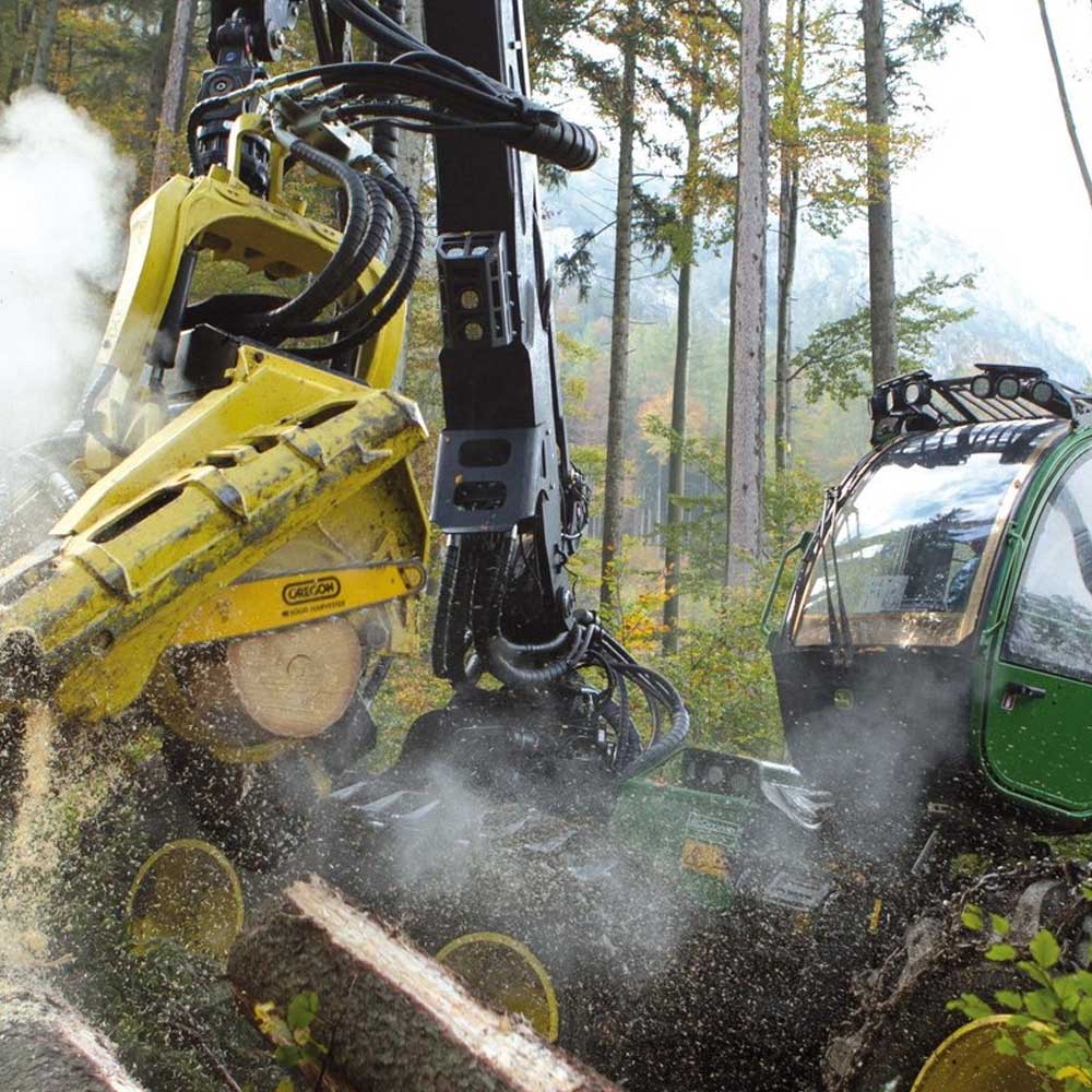 Bild eines Baggers im Wald